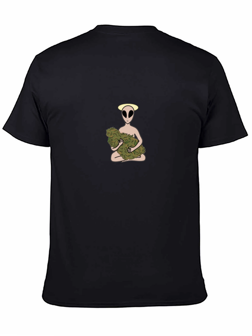 Alien Holding Weed Bud Graphic T-Shirt