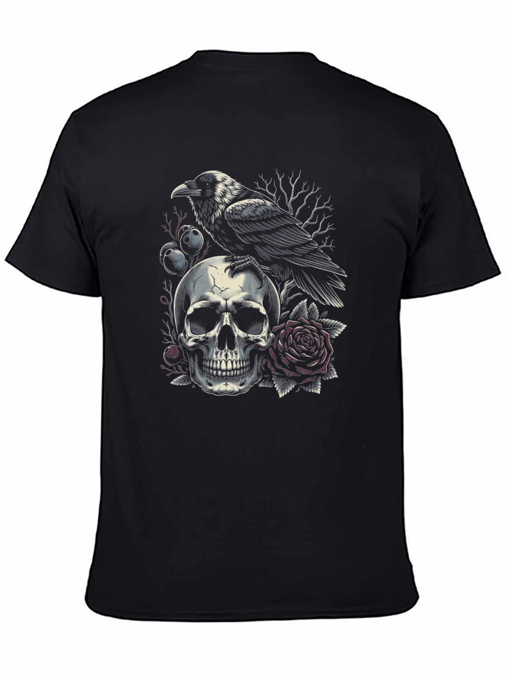 Raven Skull Graphic T-Shirt
