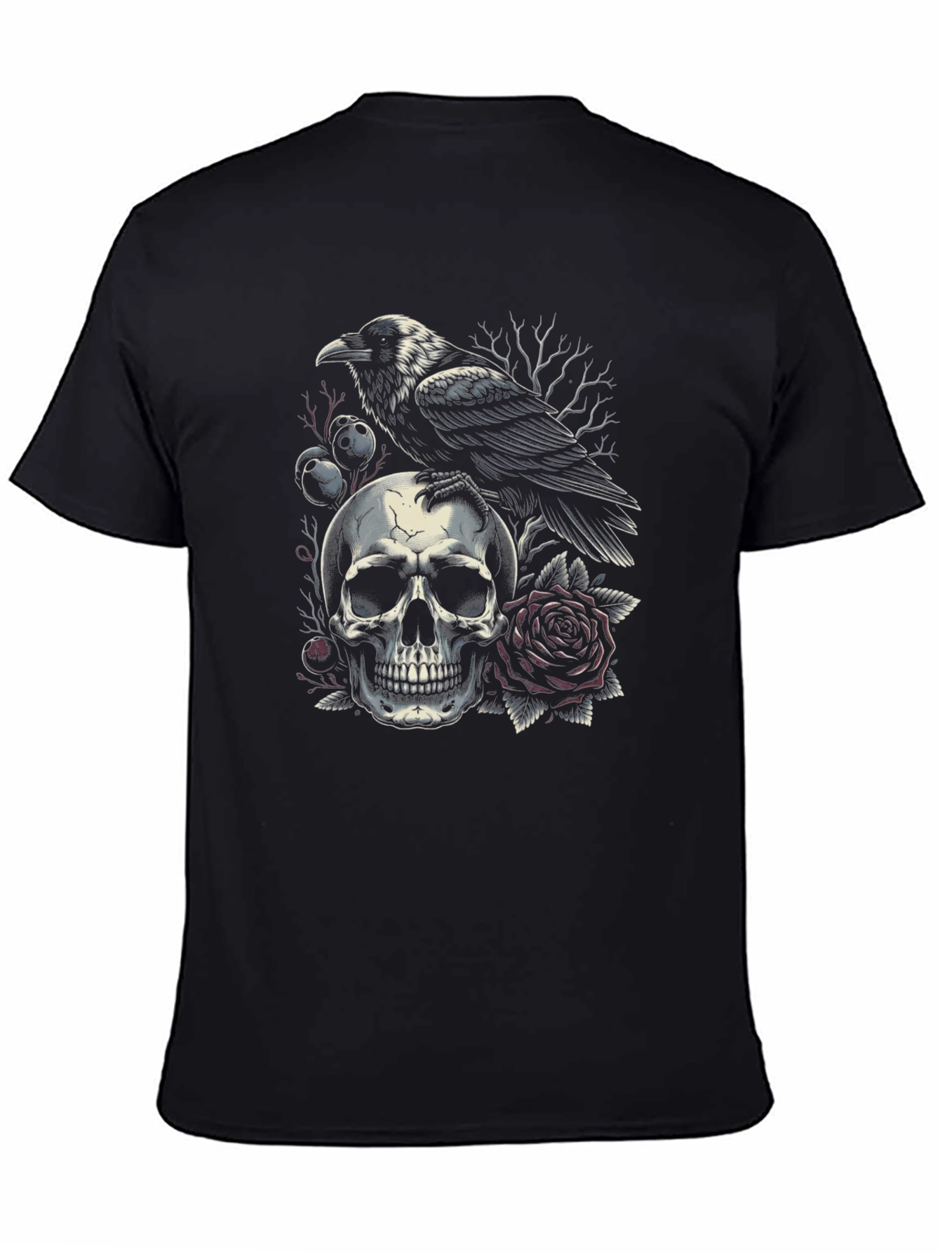 Raven Skull Graphic T-Shirt