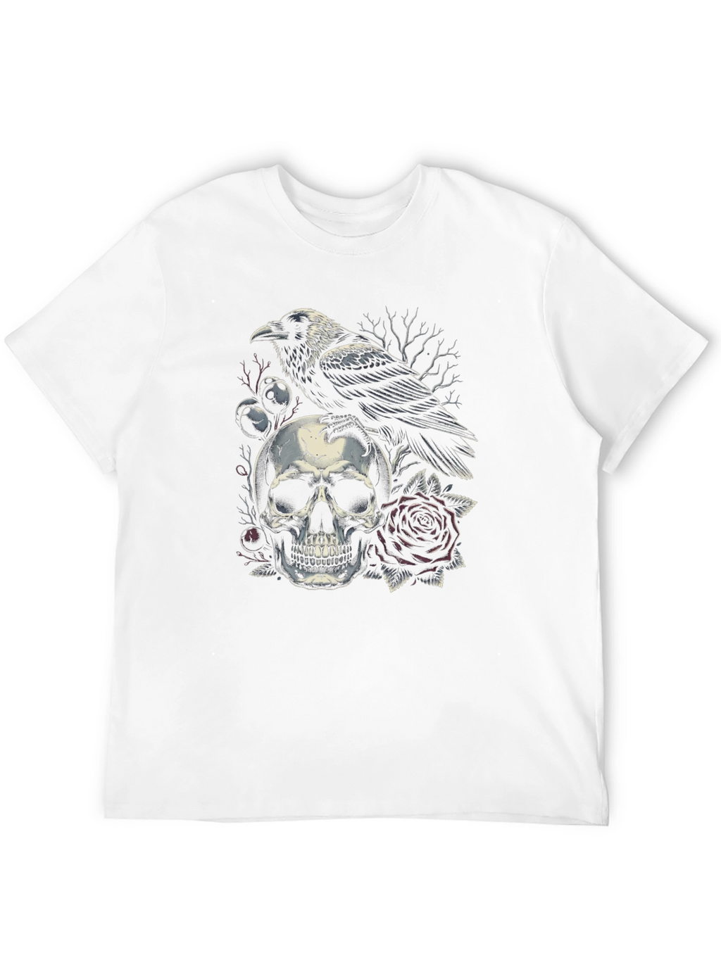 Raven Skull Graphic T-Shirt