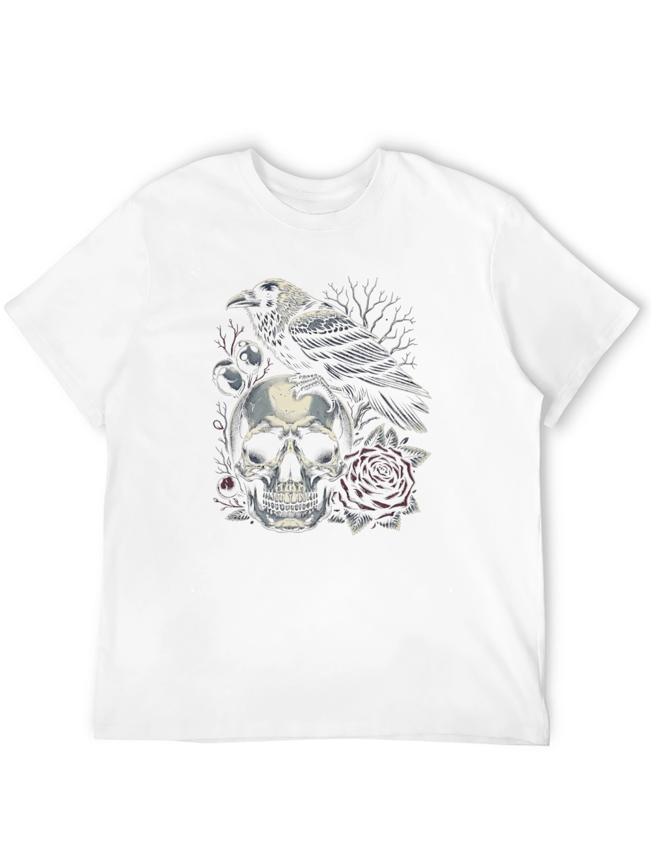 Raven Skull Graphic T-Shirt