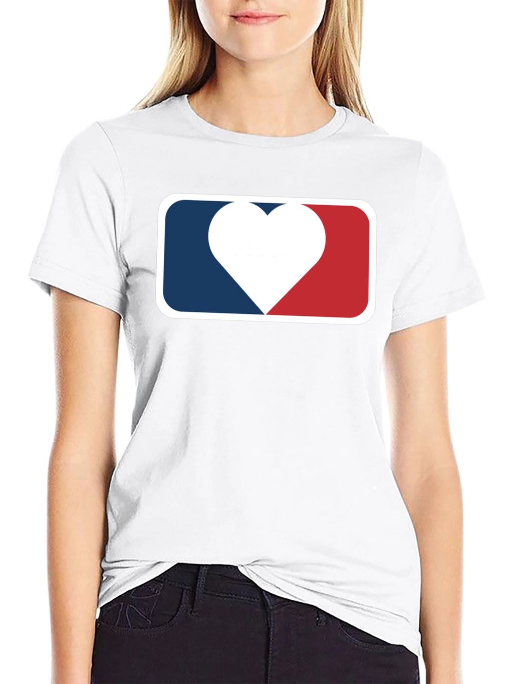 Heart Baseball Logo Black T-Shirt