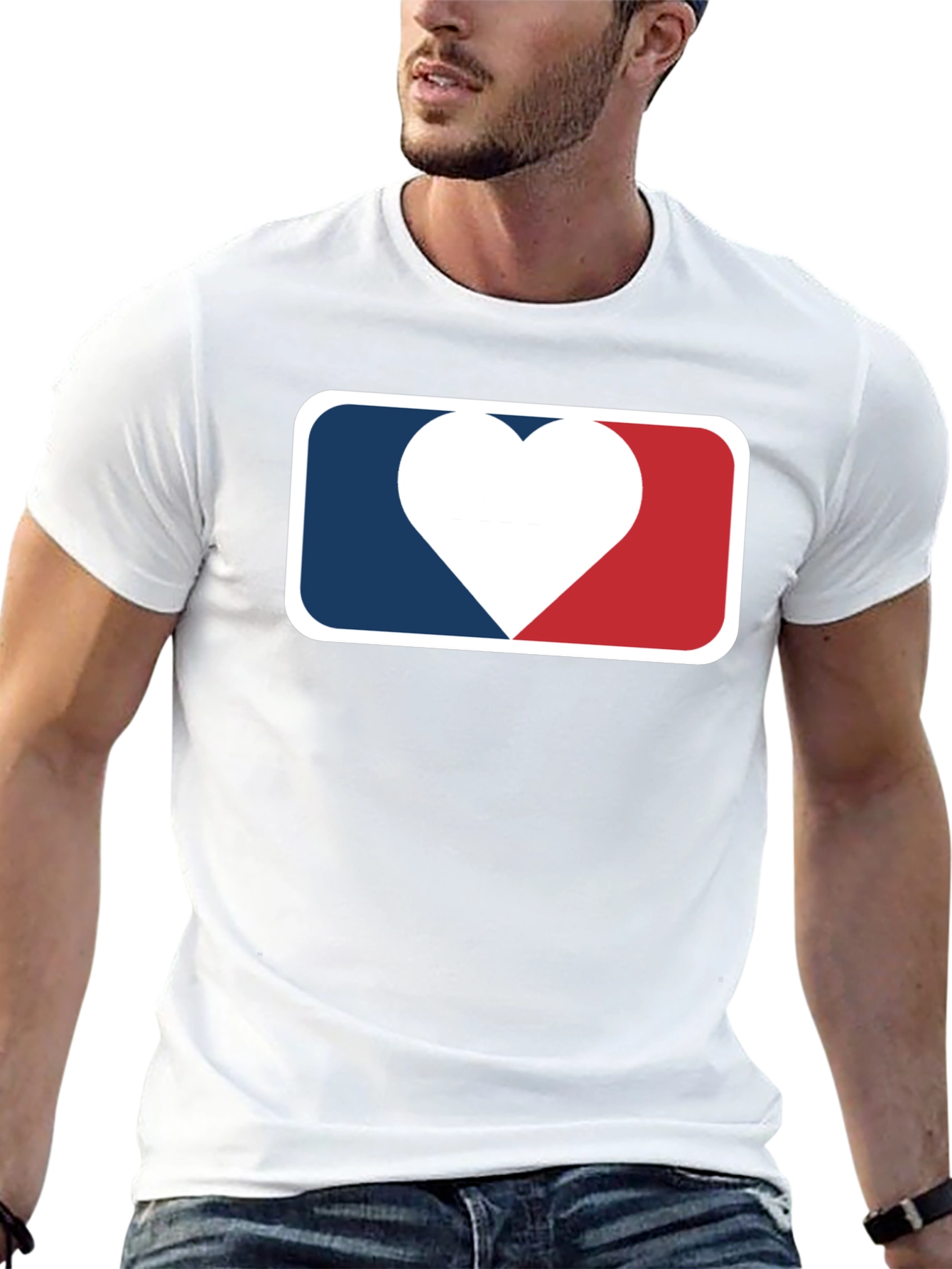 Heart Baseball Logo Black T-Shirt