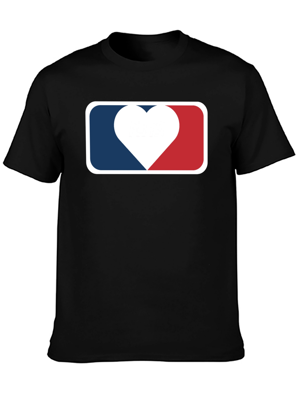 Heart Baseball Logo Black T-Shirt