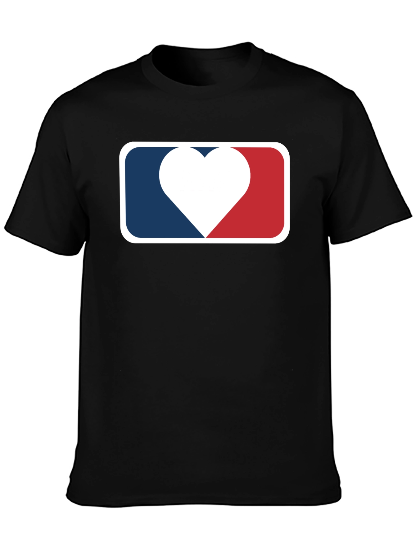 Heart Baseball Logo Black T-Shirt