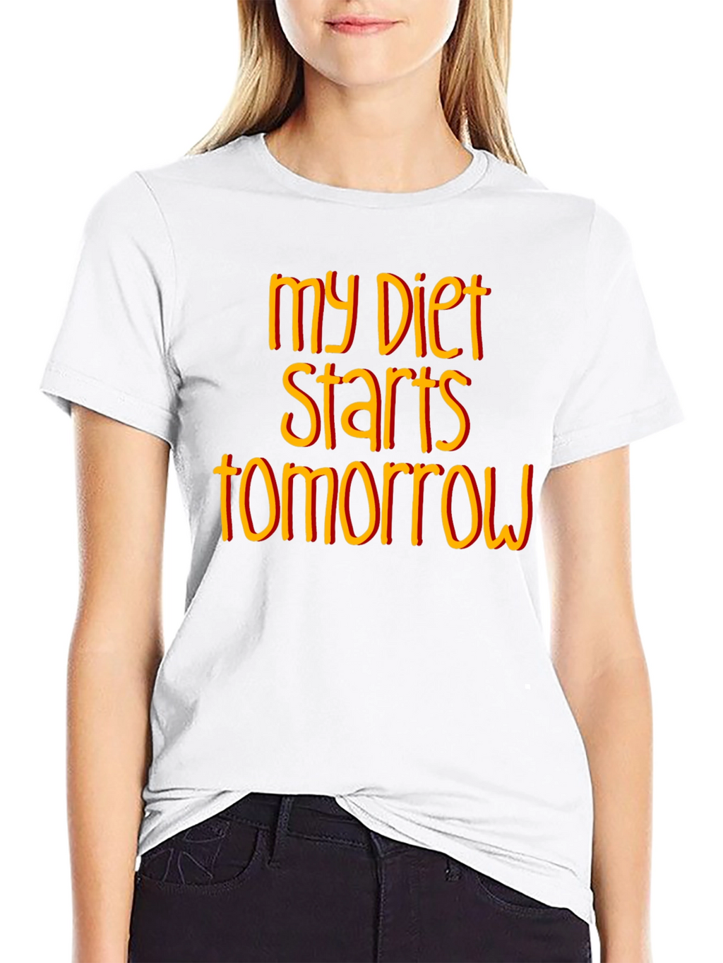 Funny Diet Starts Tomorrow Black T-Shirt