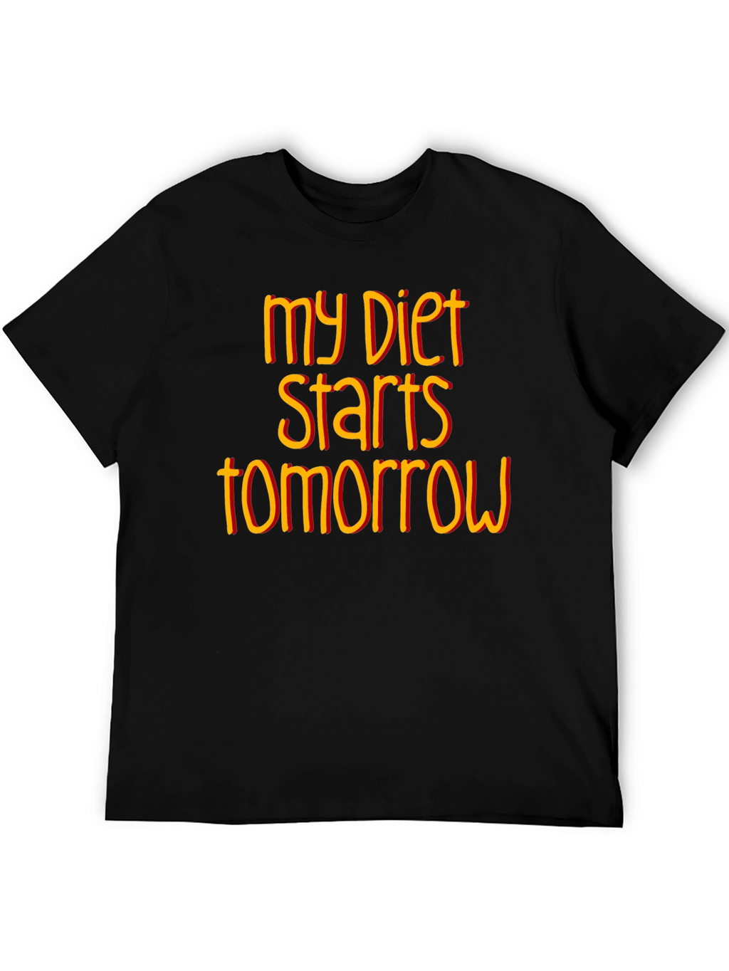 Funny Diet Starts Tomorrow Black T-Shirt