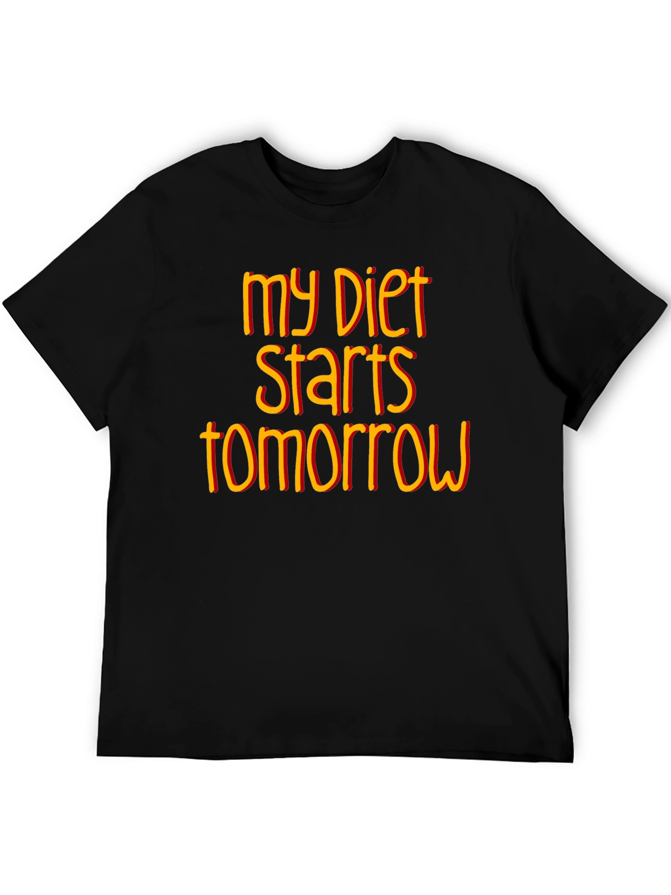 Funny Diet Starts Tomorrow Black T-Shirt