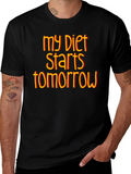 Funny Diet Starts Tomorrow Black T-Shirt