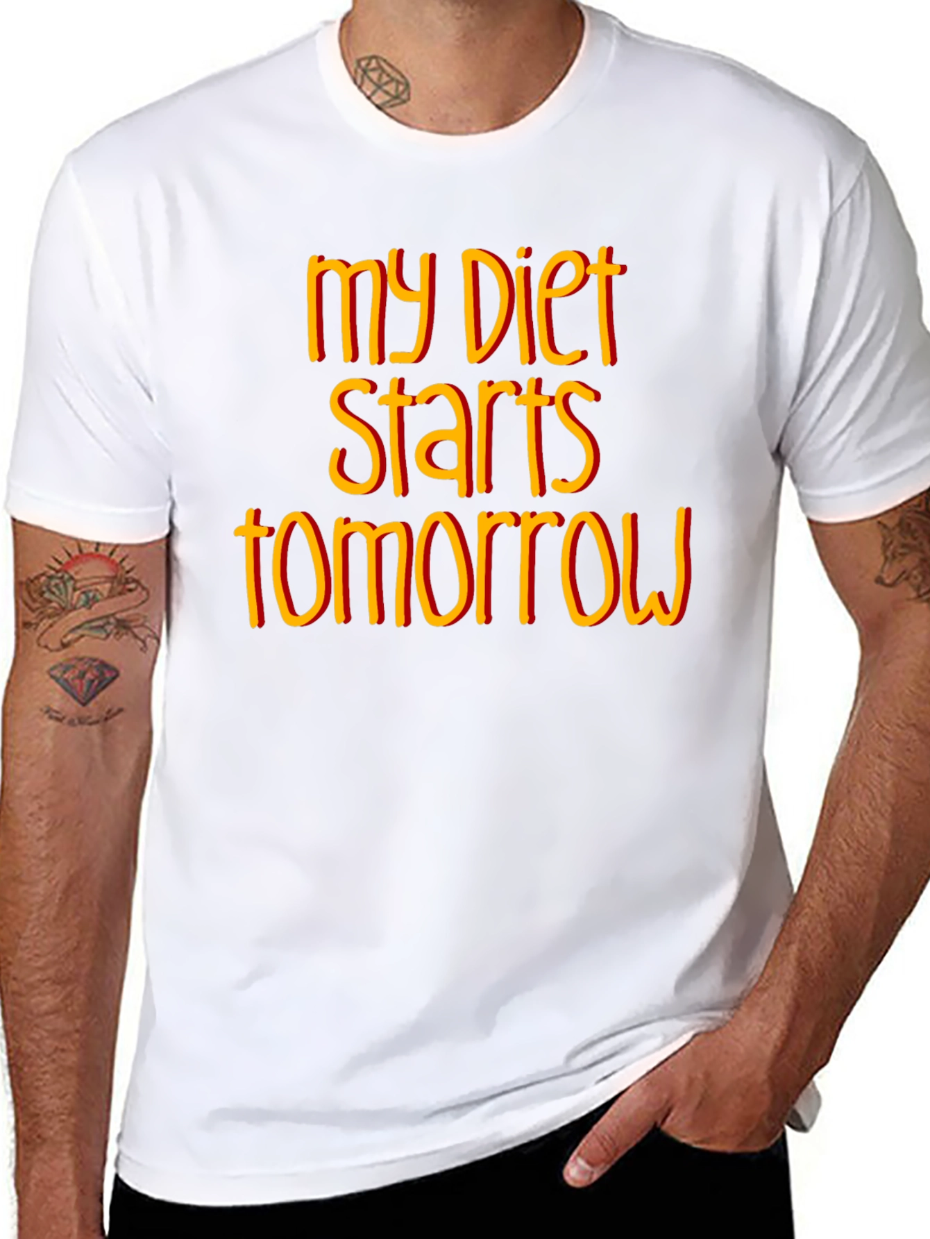 Funny Diet Starts Tomorrow Black T-Shirt