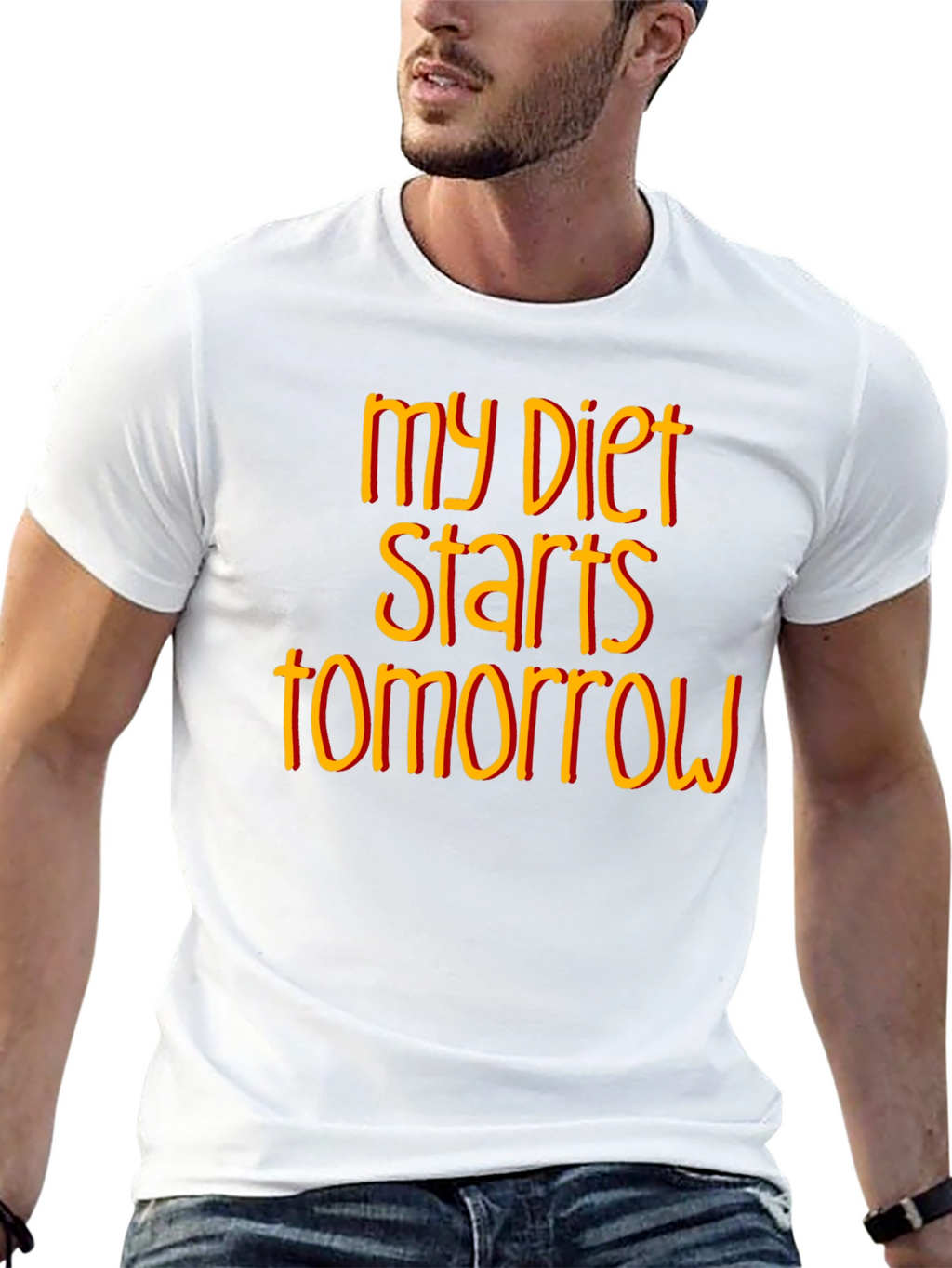 Funny Diet Starts Tomorrow Black T-Shirt