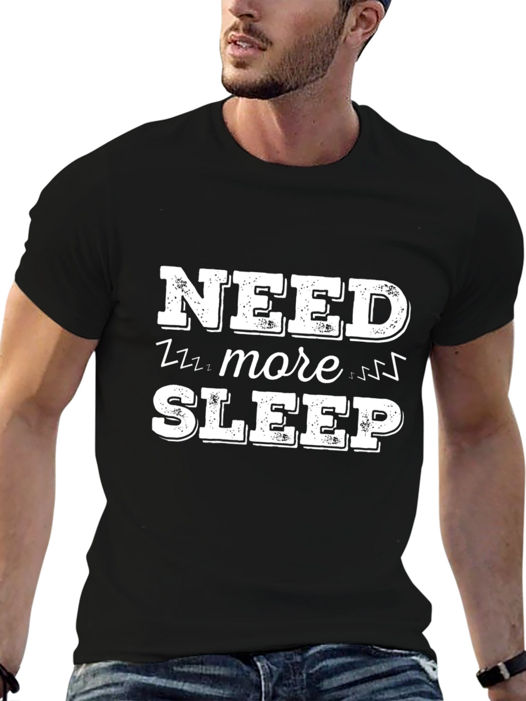 Need More Sleep Black Graphic T-Shirt
