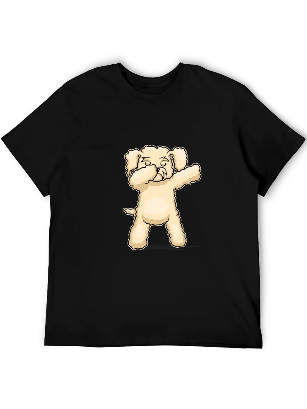 Dabbing Dog Graphic T-Shirt - Black