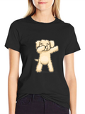 Dabbing Dog Graphic T-Shirt - Black