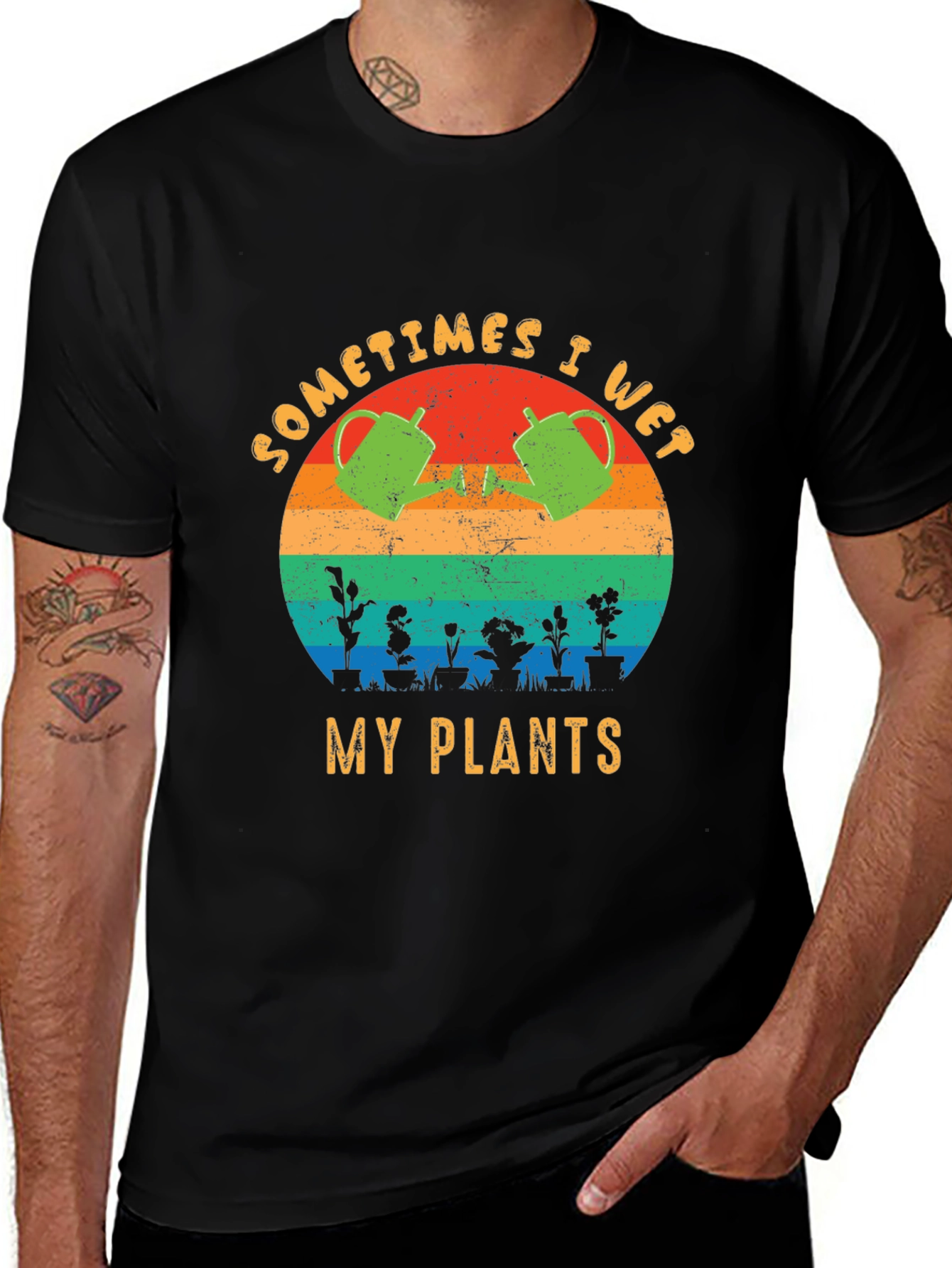 Sometimes I Wet My Plants T-Shirt Funny Gardening Tee