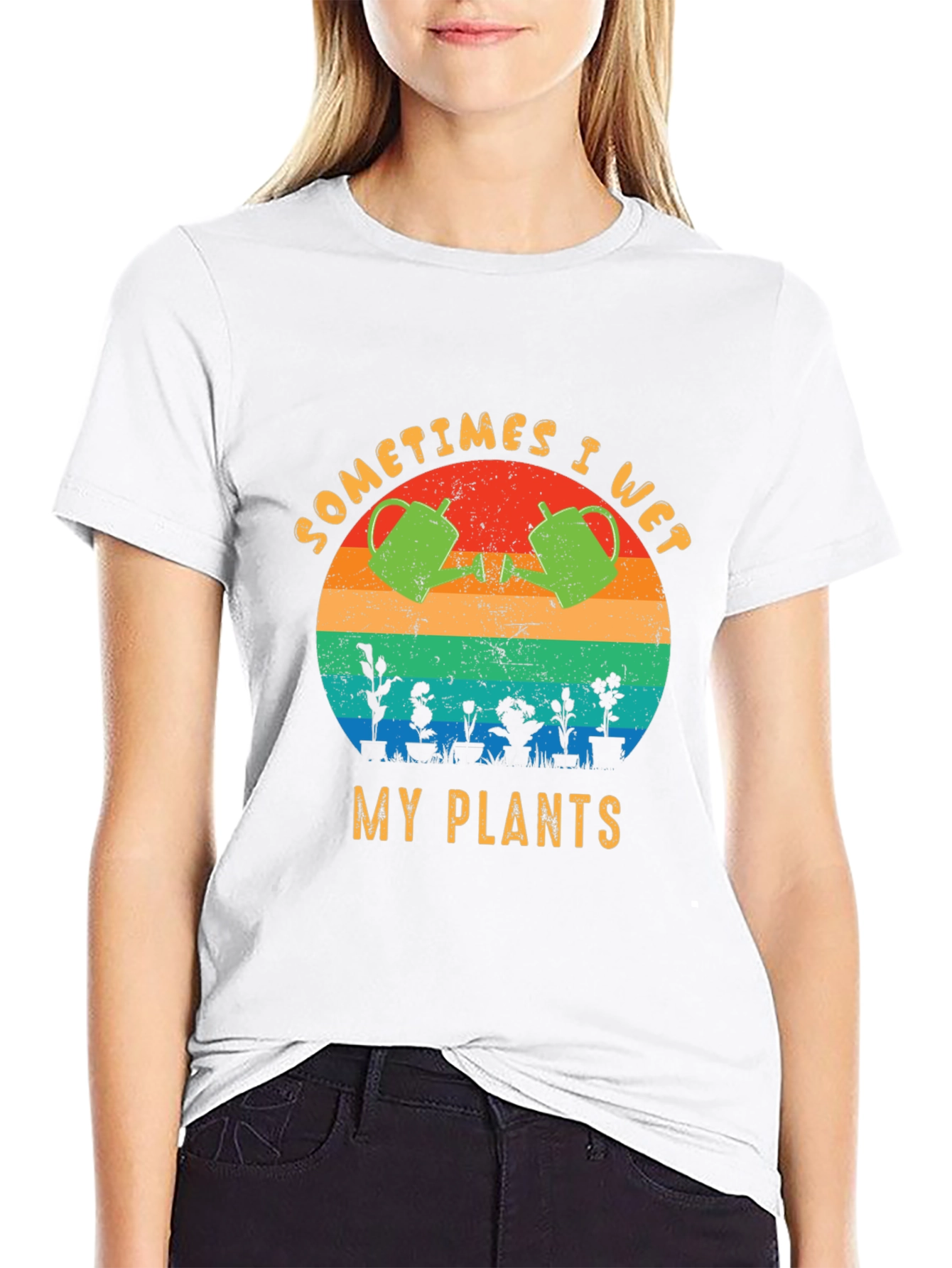 Sometimes I Wet My Plants T-Shirt Funny Gardening Tee