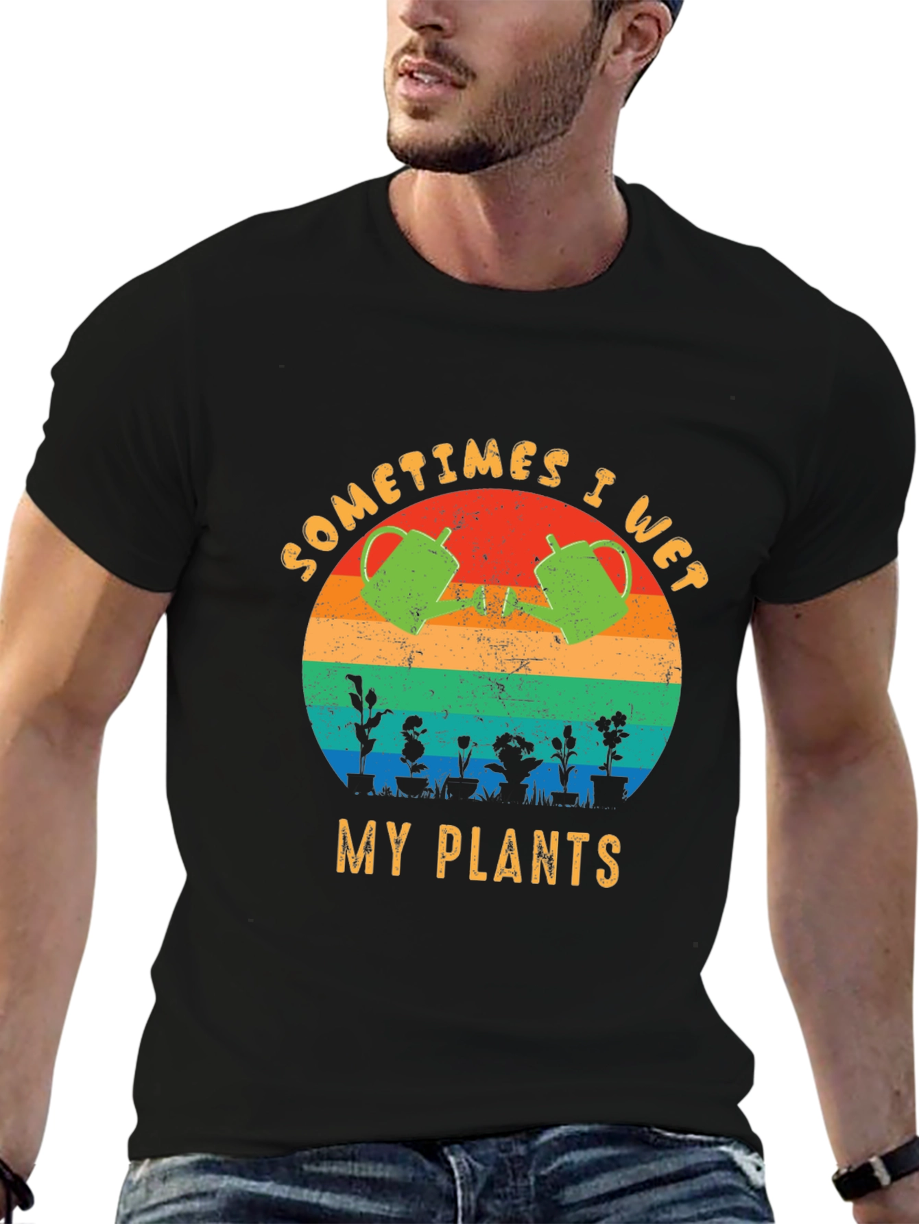 Sometimes I Wet My Plants T-Shirt Funny Gardening Tee