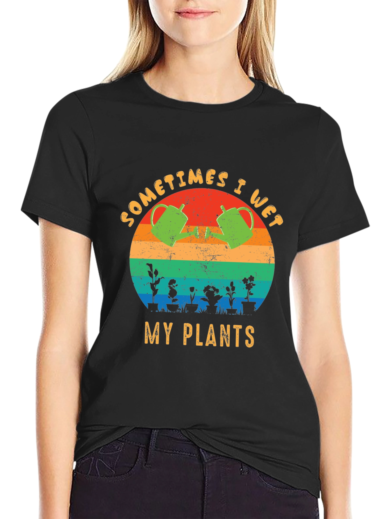 Sometimes I Wet My Plants T-Shirt Funny Gardening Tee