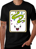 Pop Tart Kawaii Face Black T-Shirt