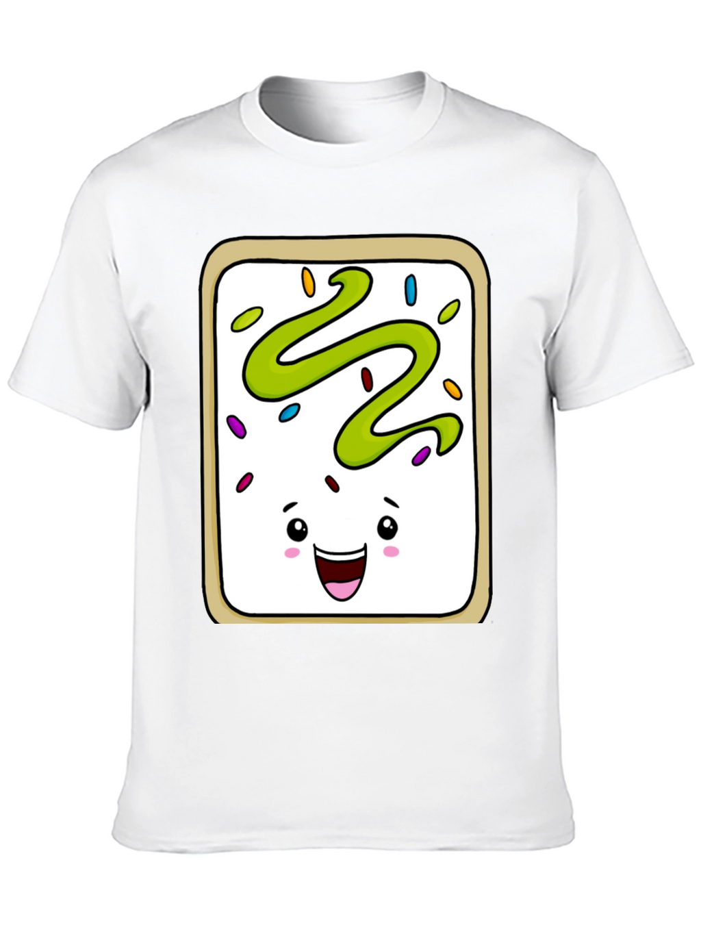 Pop Tart Kawaii Face Black T-Shirt