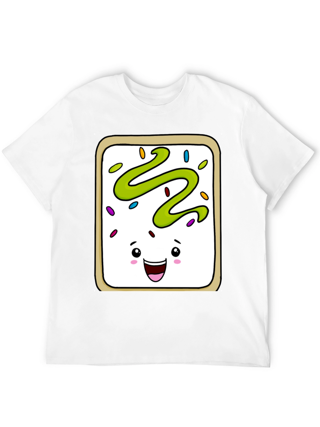 Pop Tart Kawaii Face Black T-Shirt