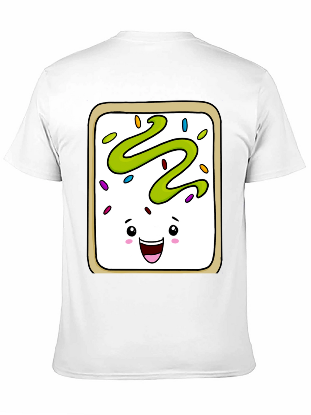 Pop Tart Kawaii Face Black T-Shirt