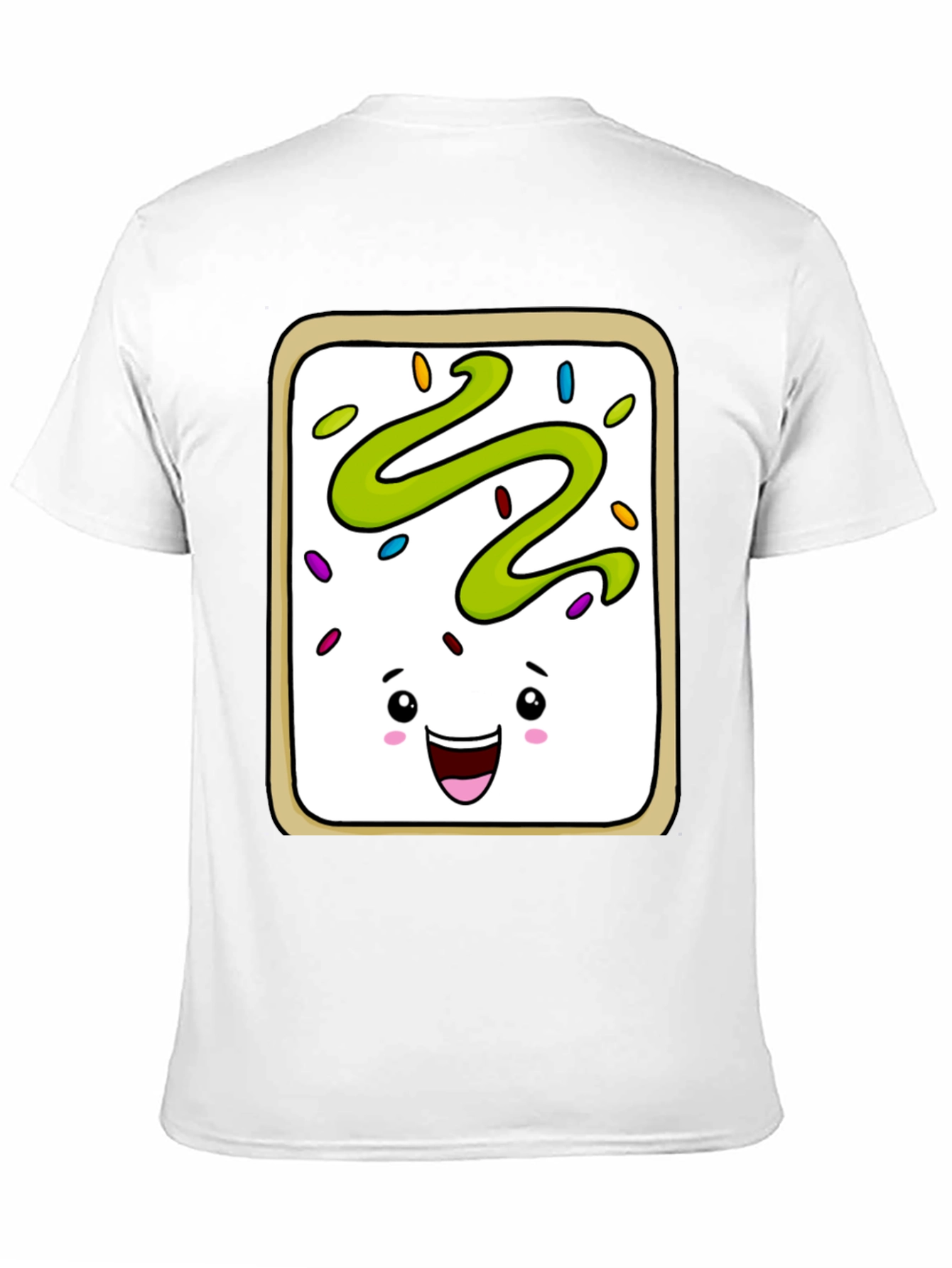 Pop Tart Kawaii Face Black T-Shirt