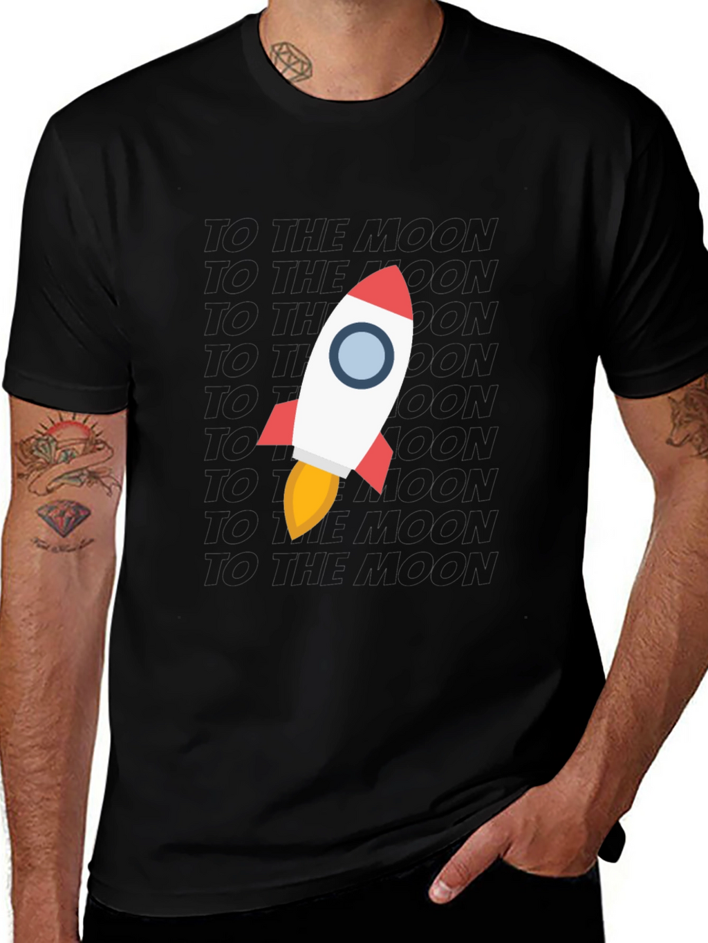 To the Moon Rocket T-Shirt - Crypto Apparel