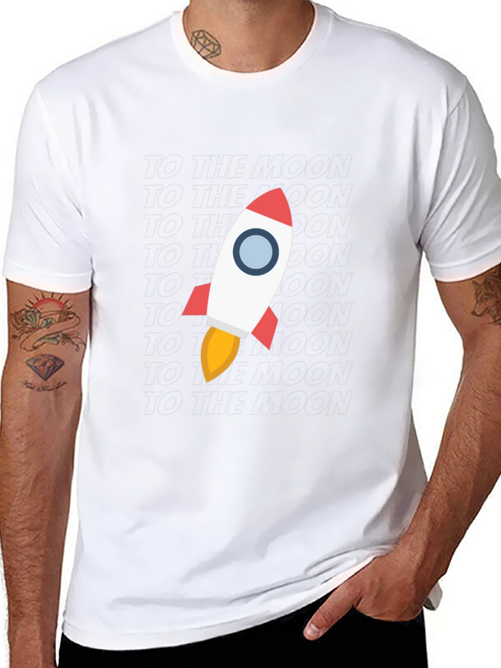 To the Moon Rocket T-Shirt - Crypto Apparel