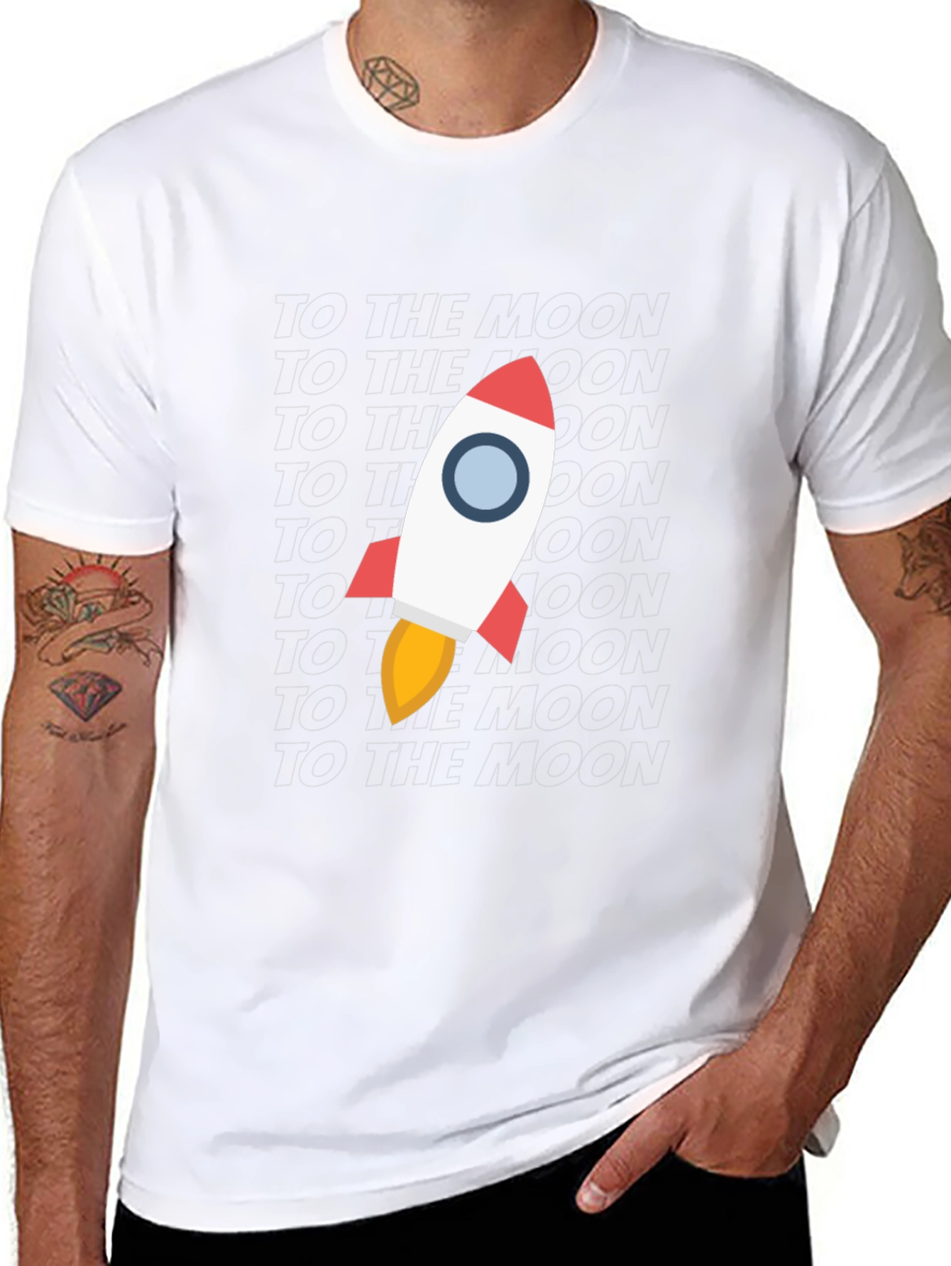 To the Moon Rocket T-Shirt - Crypto Apparel
