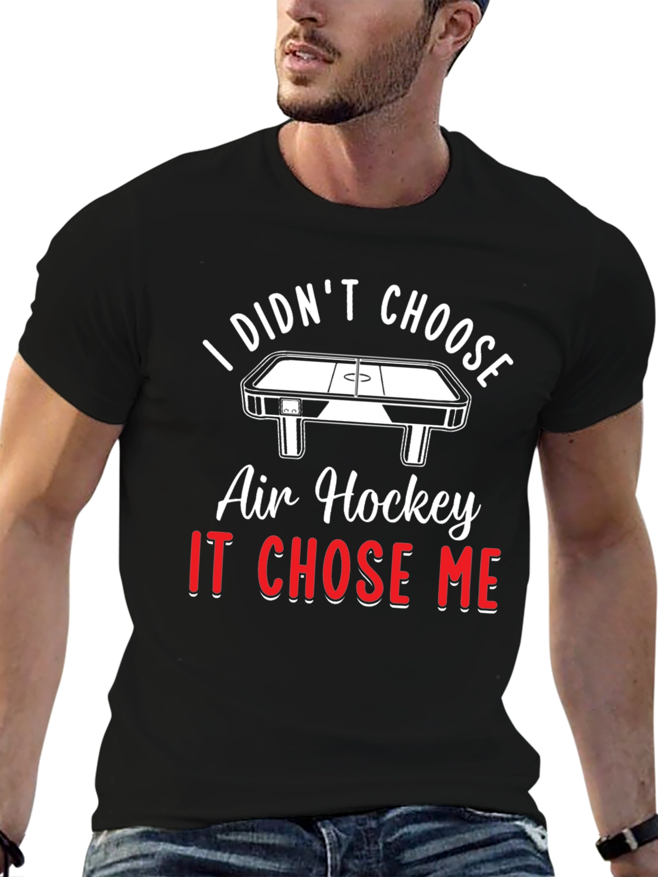 Air Hockey Chose Me T-Shirt - Novelty Graphic Tee