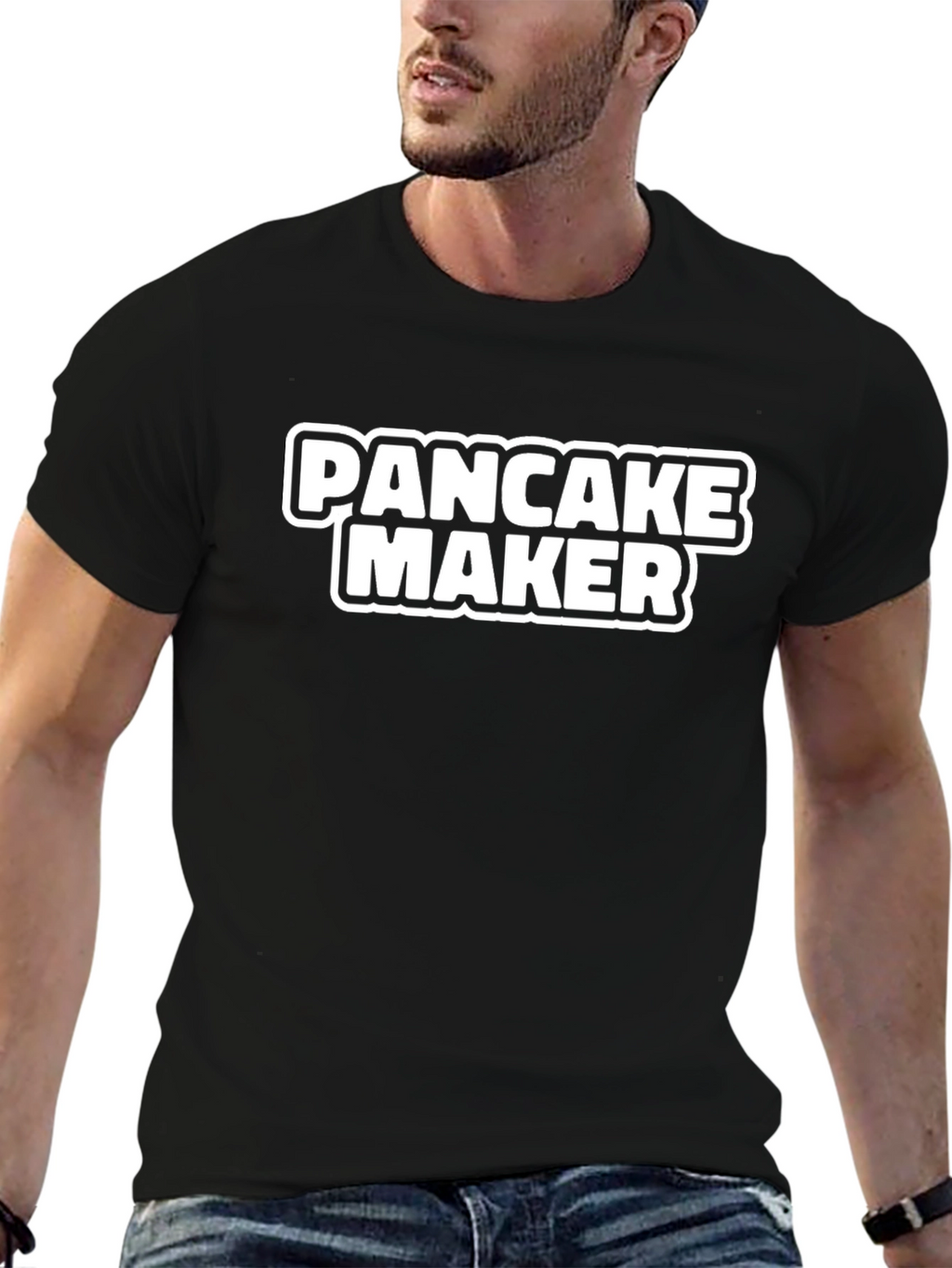 Pancake Maker T-Shirt - Black Cotton Graphic Tee