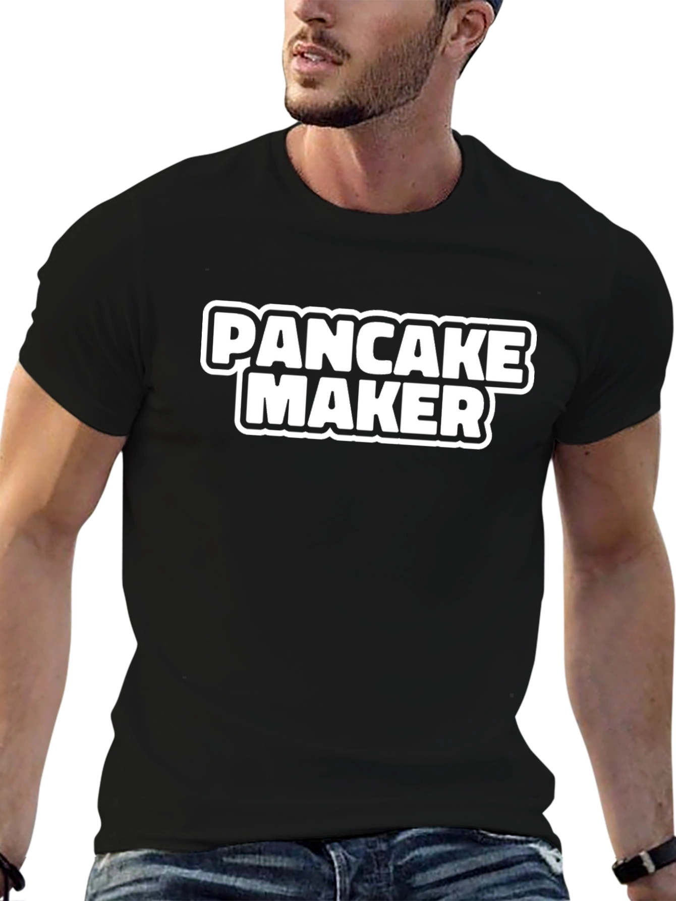 Pancake Maker T-Shirt - Black Cotton Graphic Tee