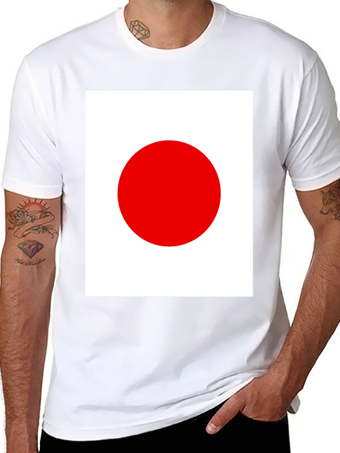 Japanese Flag Graphic Black T-Shirt
