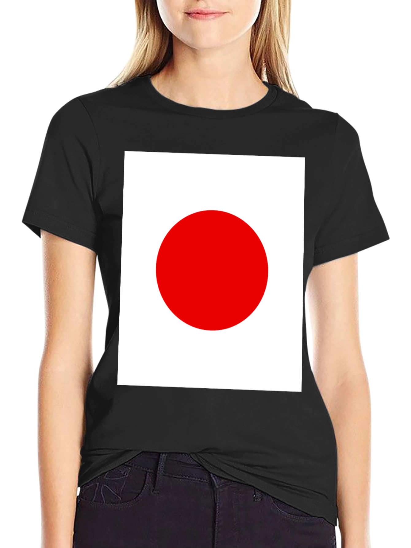 Japanese Flag Graphic Black T-Shirt