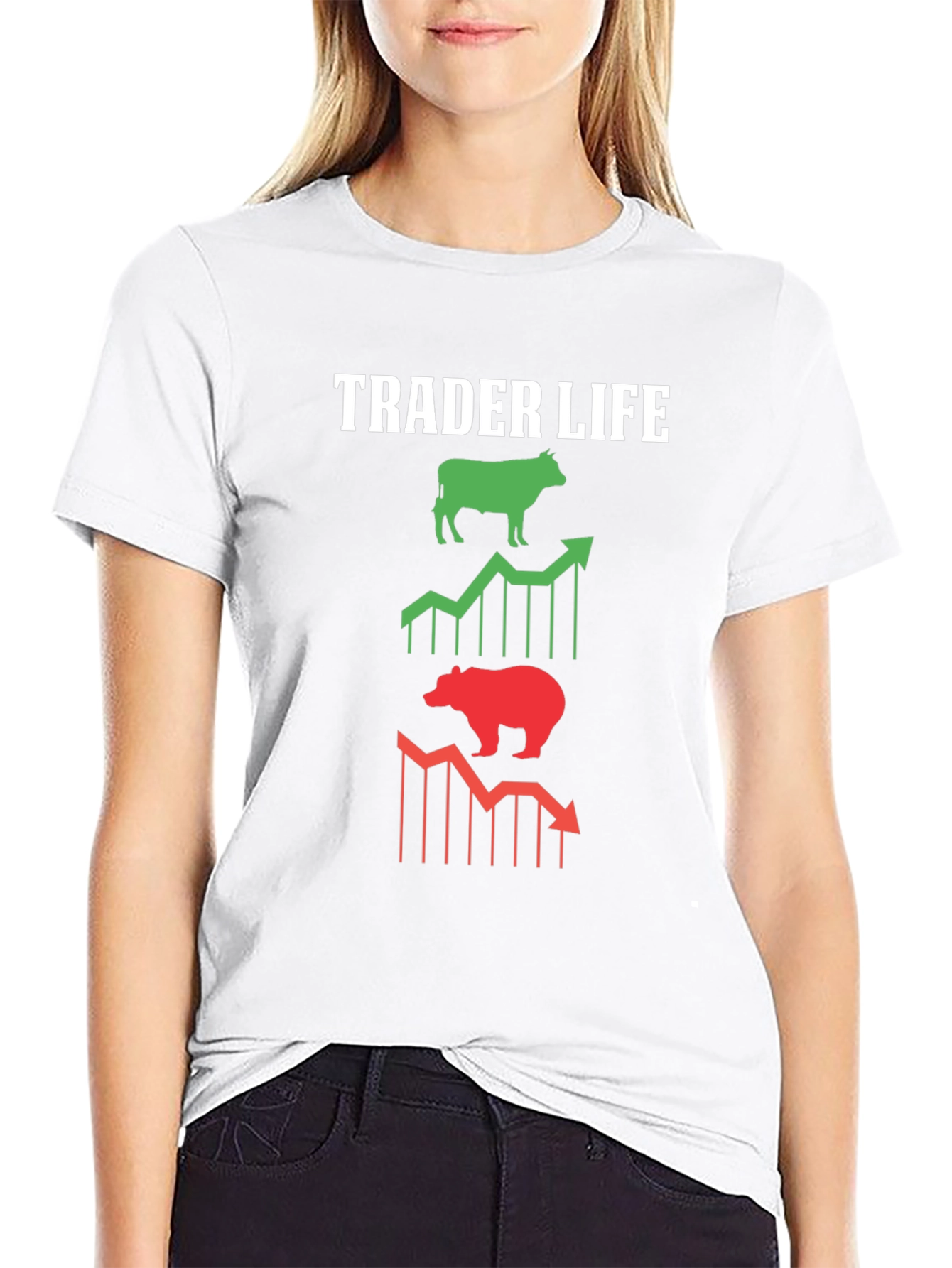 Trader Life Bull and Bear Black Graphic Tee