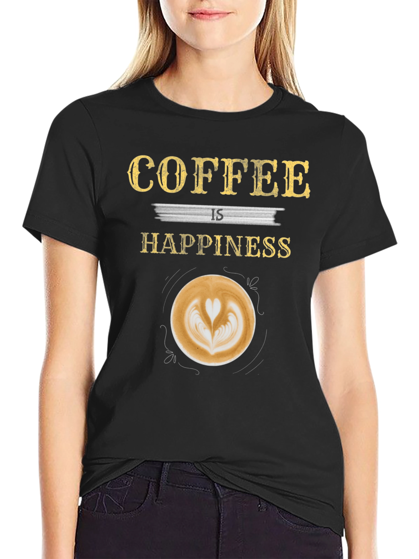 Coffee is Happiness Graphic T-Shirt