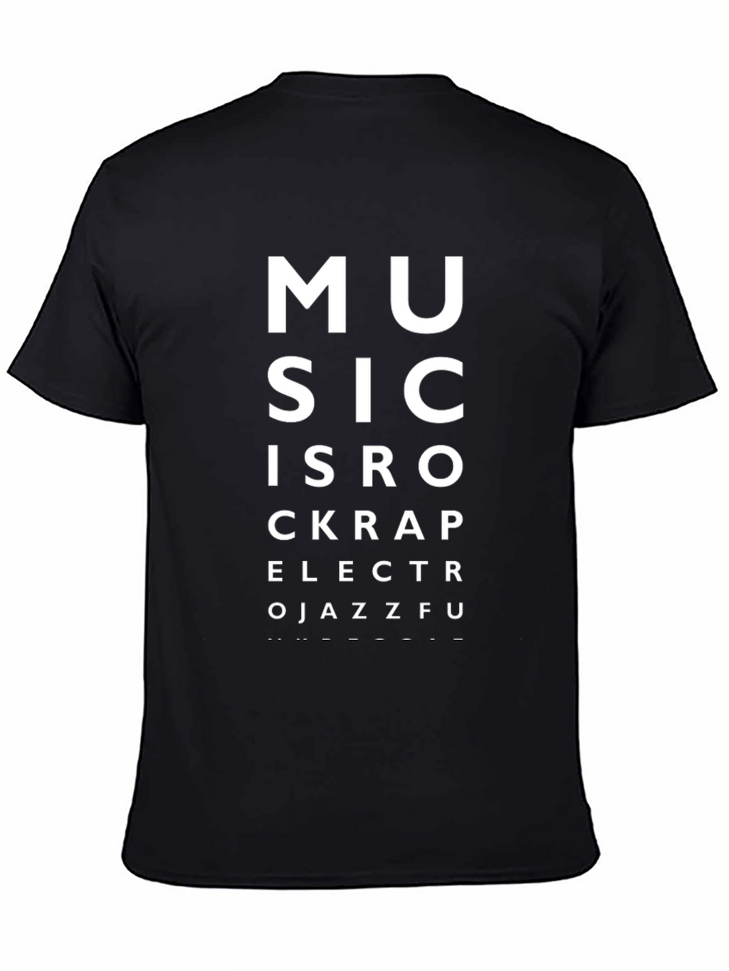 Music Eye Chart Black T-Shirt