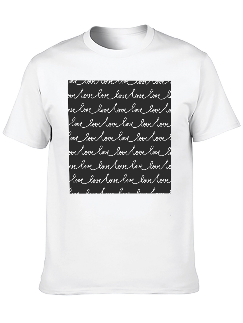 Love Script Print Black T-Shirt