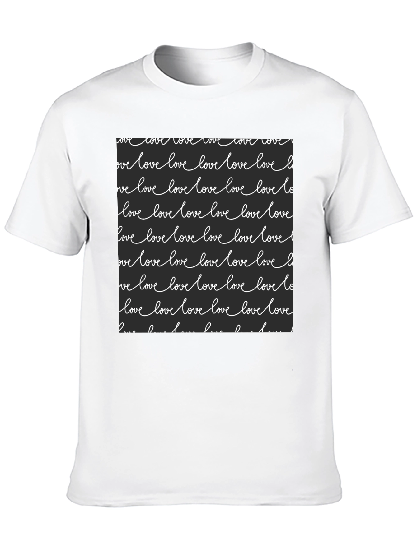 Love Script Print Black T-Shirt