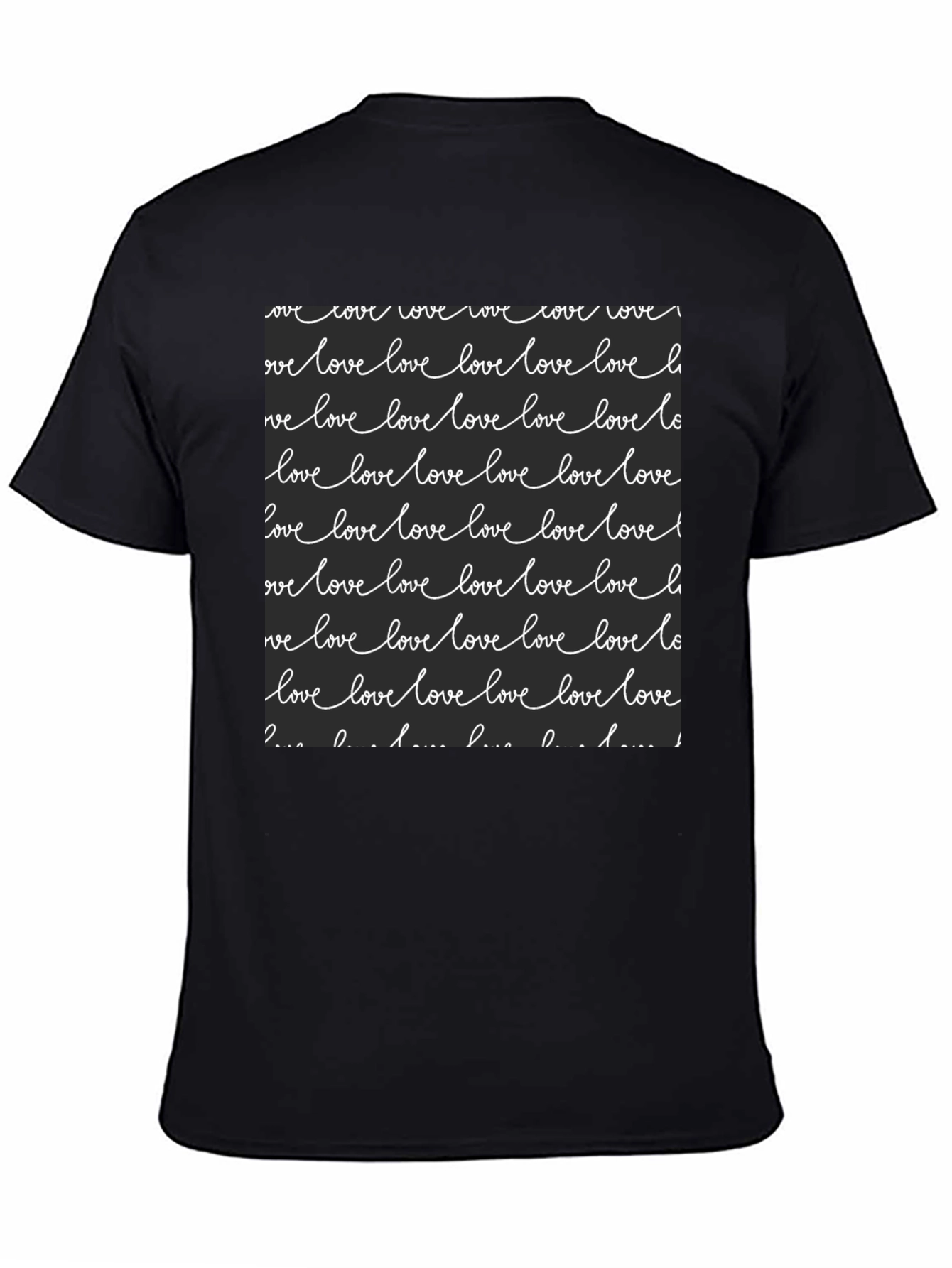 Love Script Print Black T-Shirt