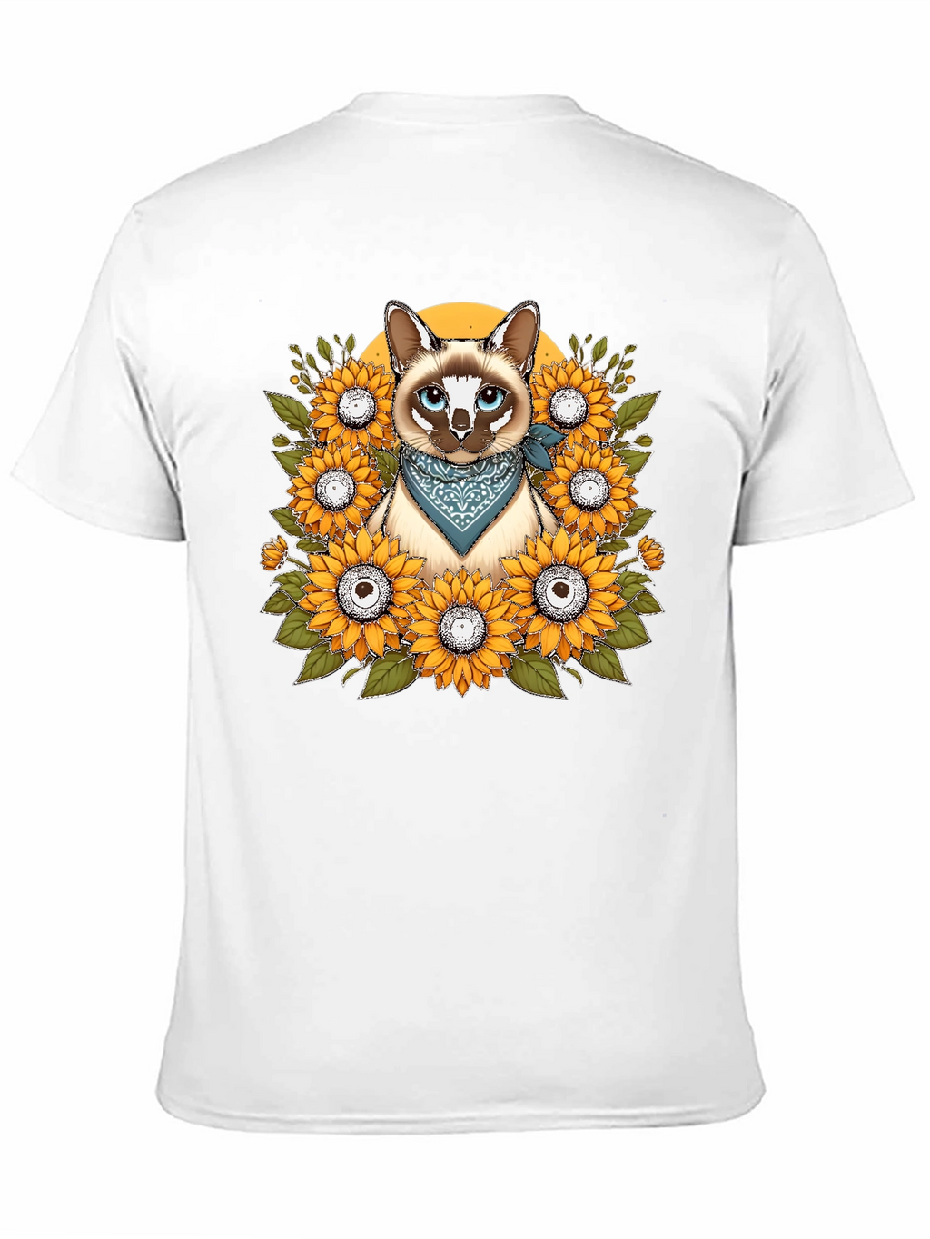 Cat Sunflower T-Shirt - Unique Graphic Tee