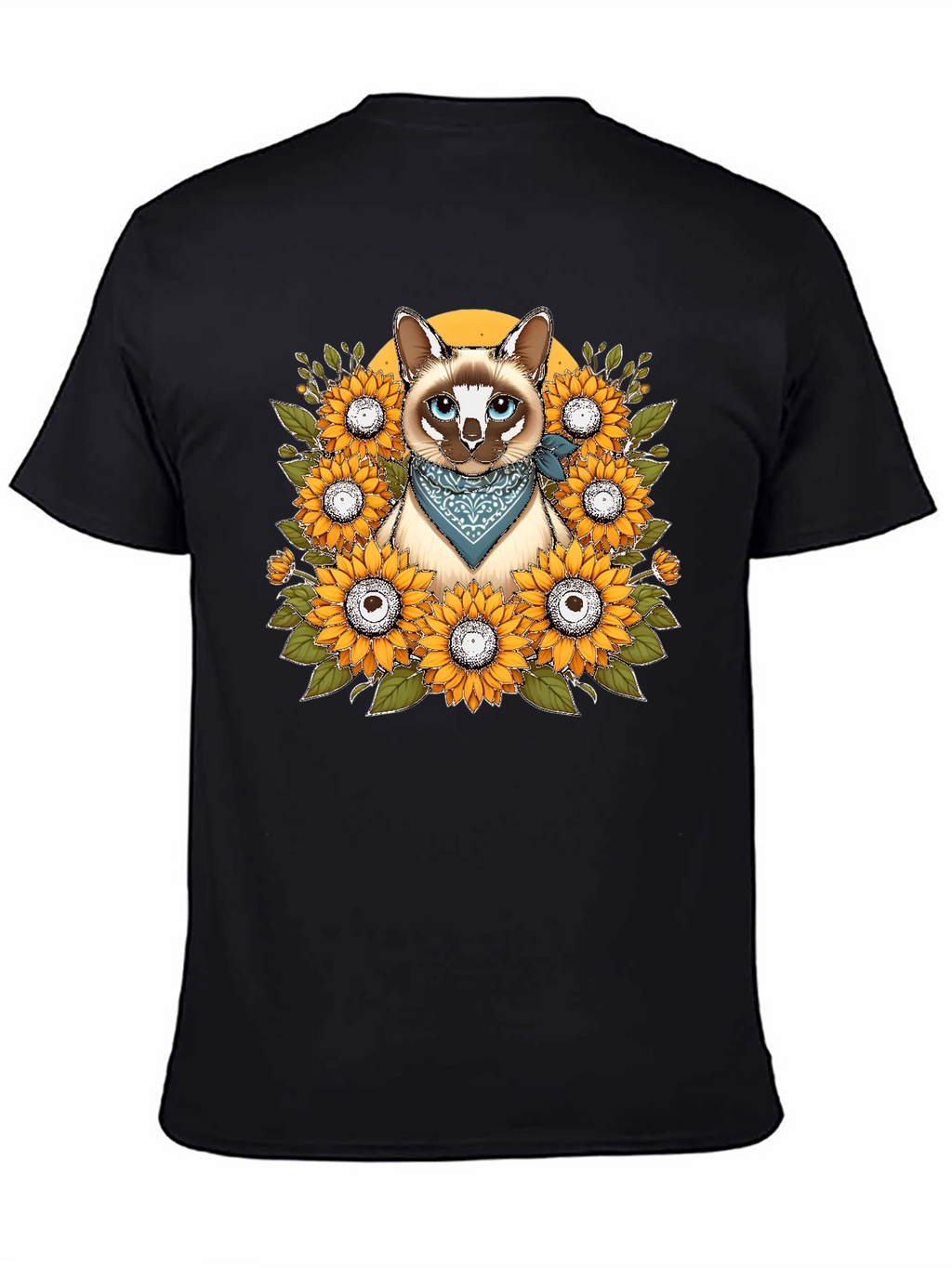 Cat Sunflower T-Shirt - Unique Graphic Tee