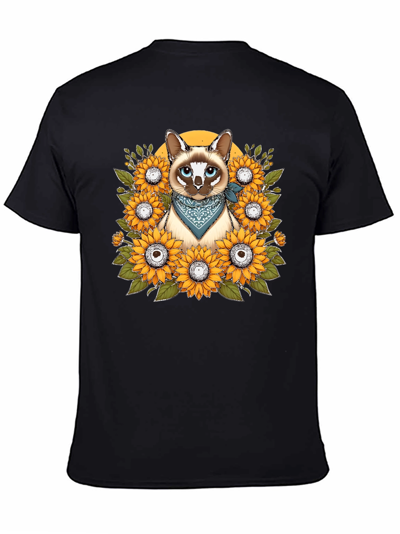 Cat Sunflower T-Shirt - Unique Graphic Tee