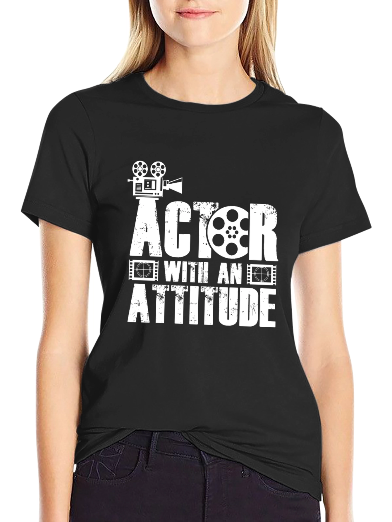 Actor With An Attitude Black Graphic T-Shirt