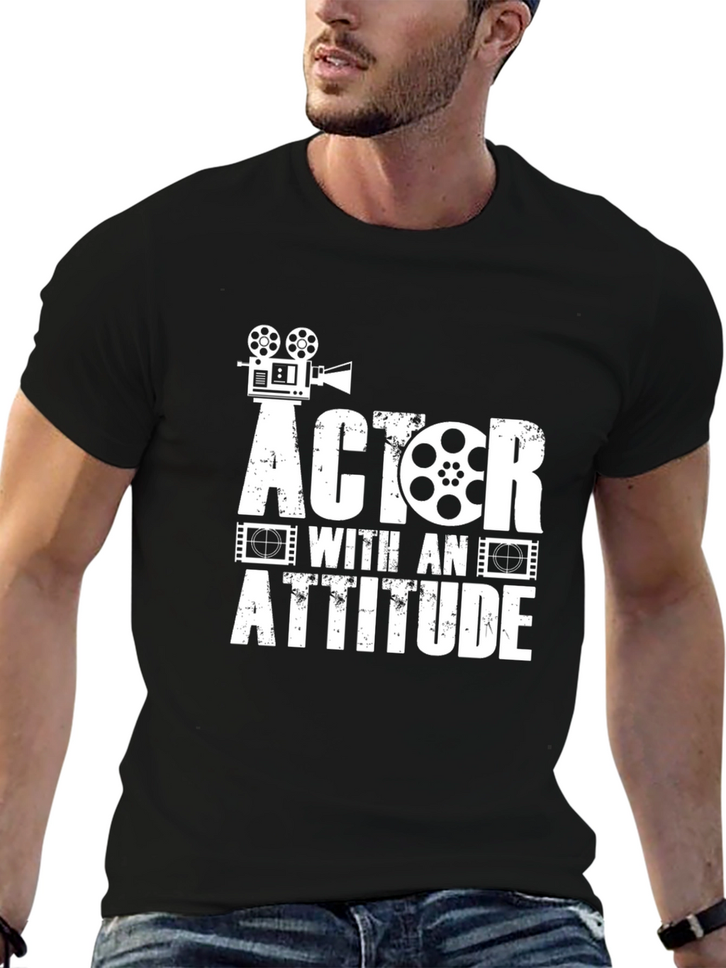 Actor With An Attitude Black Graphic T-Shirt