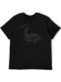 Black T-Shirt with Bird Illustration