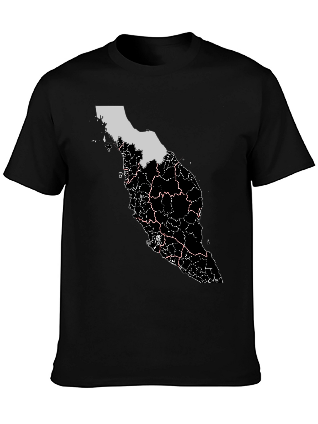 Malaysia Map T-Shirt - Black Graphic Tee