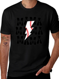 Mama Baseball Lightning Bolt Graphic Tee