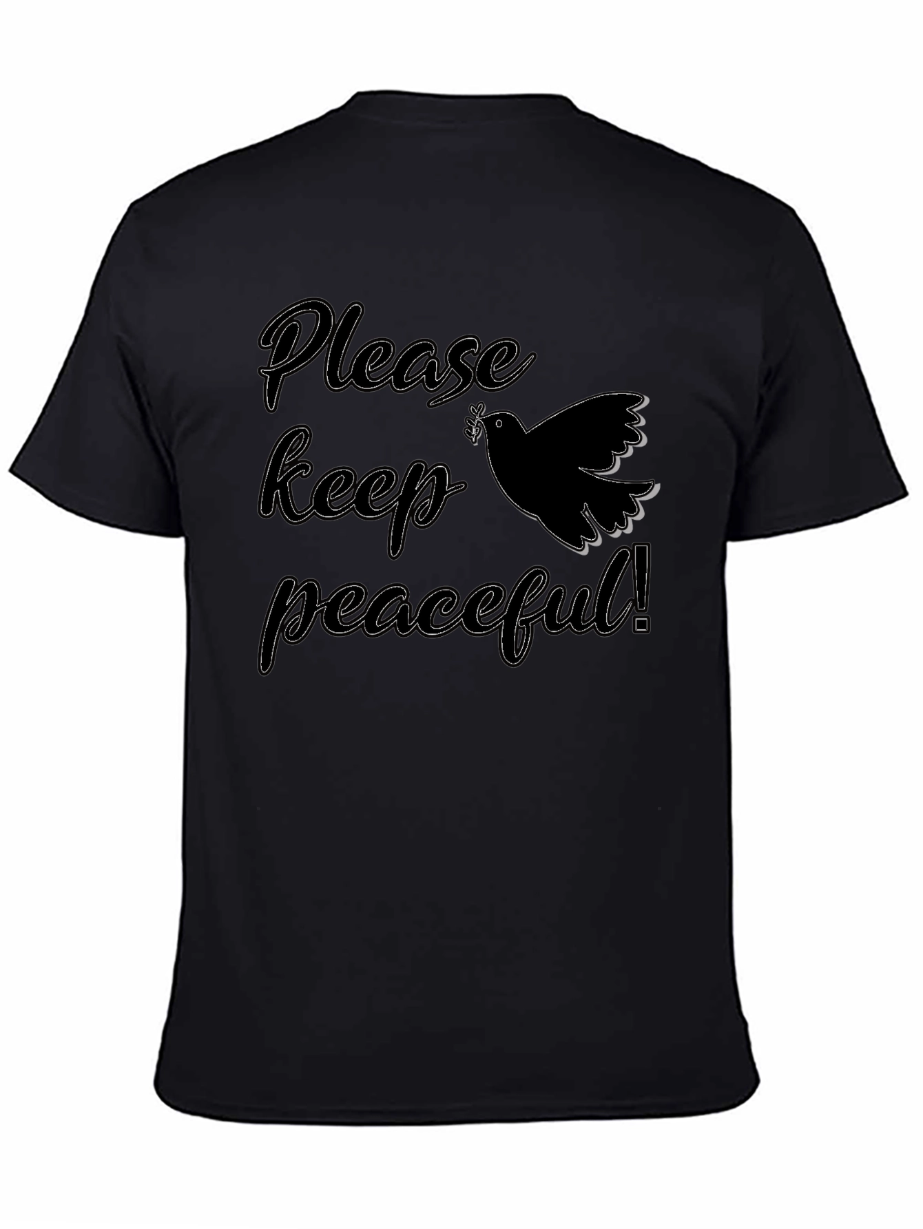 Peaceful Dove Graphic Black T-Shirt